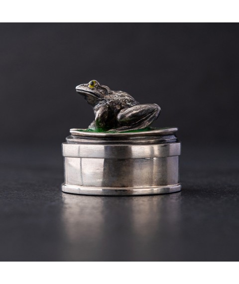 Handmade silver figure "Frog" 23131 Onyx