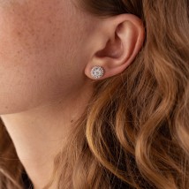 Gold earrings - studs with diamonds s314 Onyx