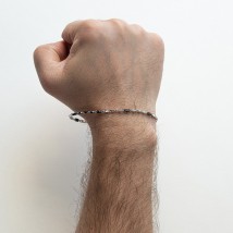 Silver men's bracelet ZANCAN ESB167-N Onyx