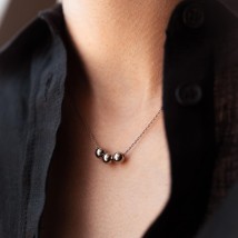 Silver necklace "Balls" 1097 Onyx 41