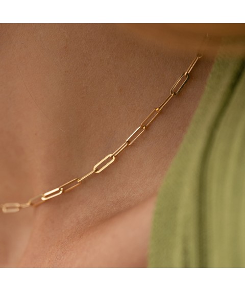 Necklace "Vanessa" mini in yellow gold kol02380 Onix 45