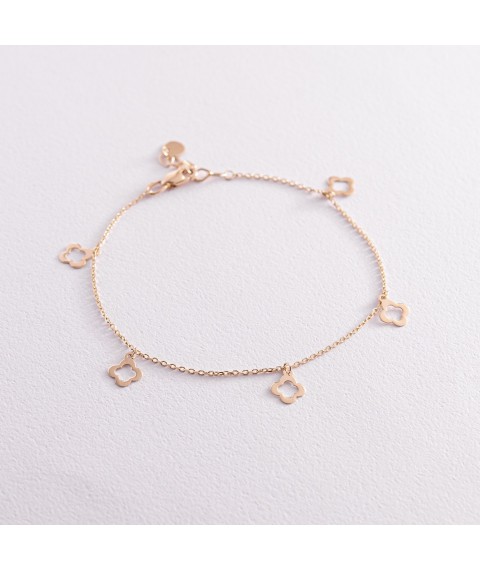 Bracelet "Clover" in yellow gold b05071 Onix 19