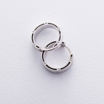 Золотые серьги-кольца с фианитами, диаметр: 17 мм с05021 Онікс