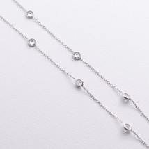 Серебряный браслет с фианитами на ногу 905-01593 Онікс 23