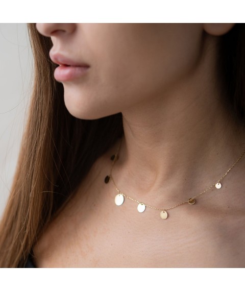 Necklace "Coins" in yellow gold count01460 Onix 45