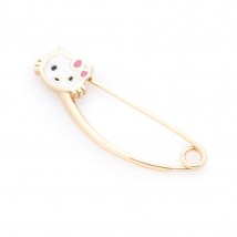 Золотая булавка "Hello Kitty" (эмаль) зак00260 Онікс