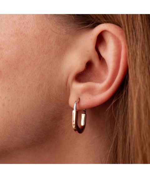 Earrings "Camilla" mini (red, white gold) s08926 Onyx