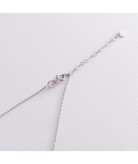 Necklace "Love Heart" in white gold coll01991 Onix 43