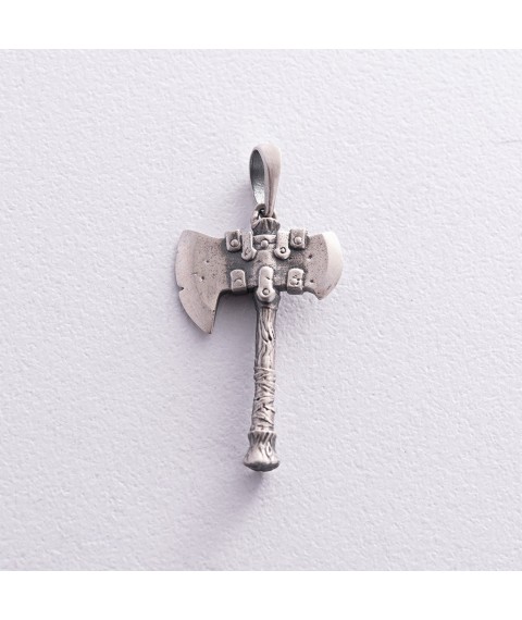 Silver pendant "Viking Ax" 7041 Onyx