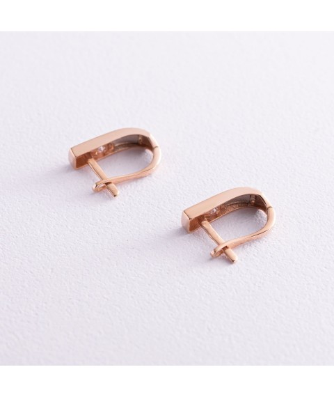 Gold earrings "Baby's feet" (cubic zirconia) s05317 Onyx