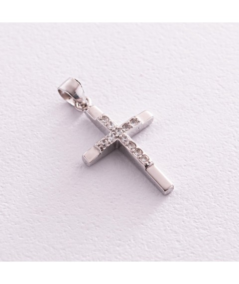 Срібний хрестик з фіанітами 132060 Онікс