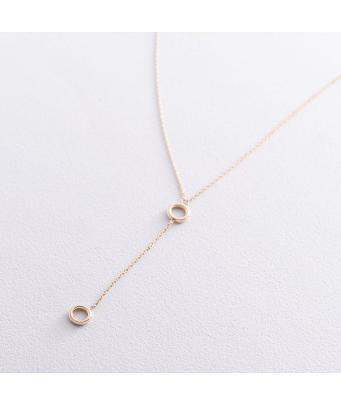 Necklace "Circles" in yellow gold kol01842 Onix 40