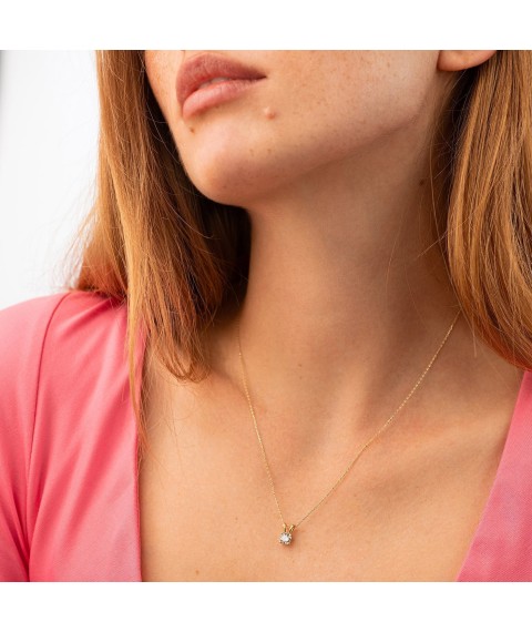 Gold necklace with cubic zirconia col01431 Onix 45