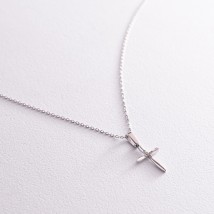 Gold necklace "Cross" with cubic zirconia col02186 Onix 45