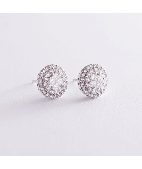Gold earrings - studs with diamonds s341 Onyx