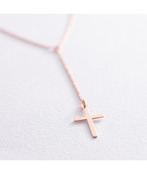 Gold necklace - tie with a cross 860463 Onix 45