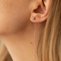 Silver earrings - broaches "Balls" 902-01286 Onyx