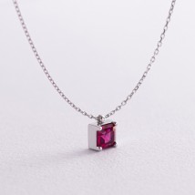 Gold necklace "Alma" (pink cubic zirconia) count02371 Onix 45