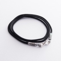 Silk cord "Save and Preserve" with silver clasp 18730 Onix 55