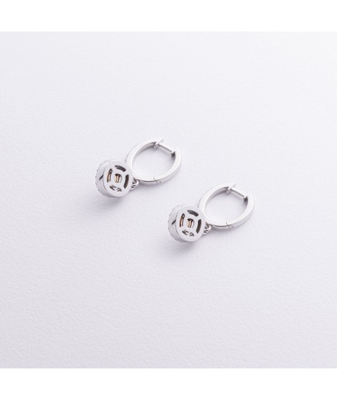 Серьги с бриллиантами (белое золото) 342061121 Онікс