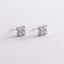 Gold earrings - studs with diamonds sb0090cha Onyx