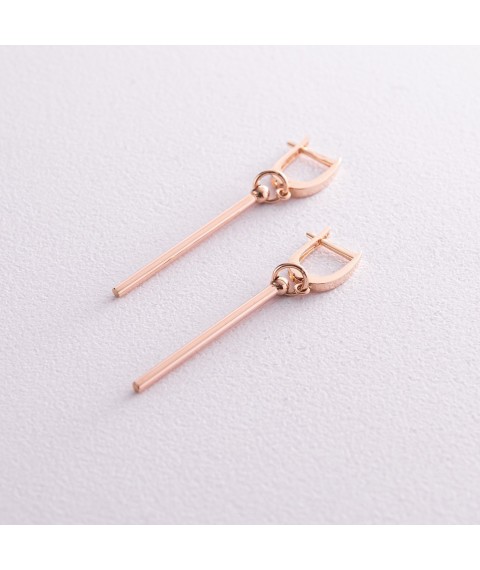 Earrings "Ideal" in red gold s08077 Onyx