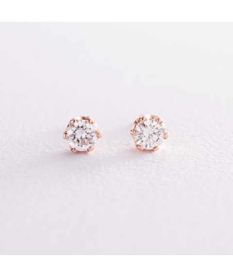 Gold earrings - studs with diamonds sb0398 Onyx