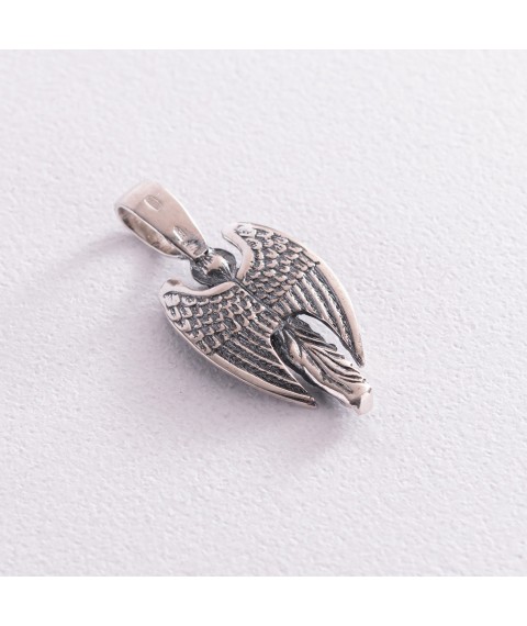 Silver pendant "Guardian Angel" 13530 Onyx