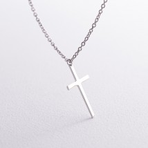 Silver necklace "Cross" 1104 Onyx 45