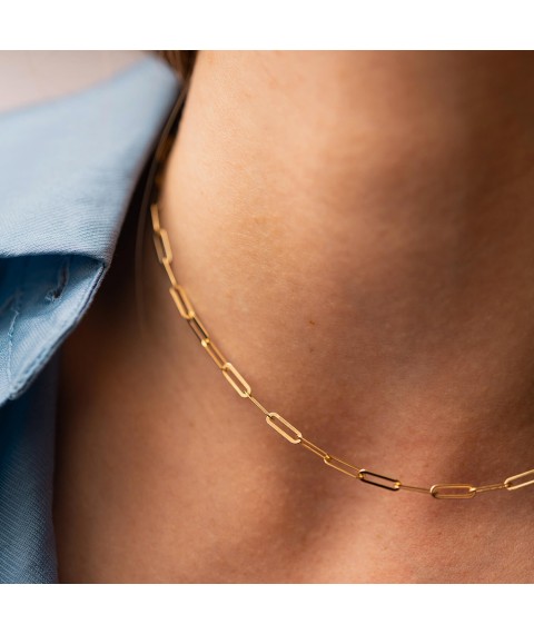 Necklace "Vanessa" in yellow gold kol02203 Onyx 40