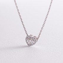 Gold necklace "Heart" with diamonds 722201121 Onyx 40