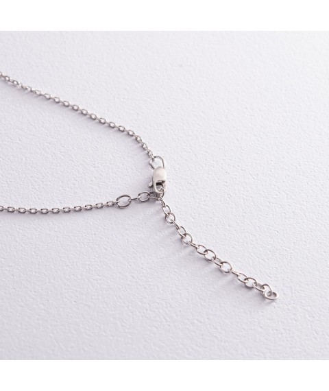 Silver necklace "Moment" 181038 Onyx 45