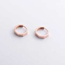 Серьги - кольца "Madison" в красном золоте с09326 Онікс