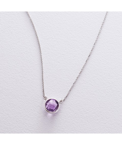Gold necklace with amethyst col01547 Onyx 40