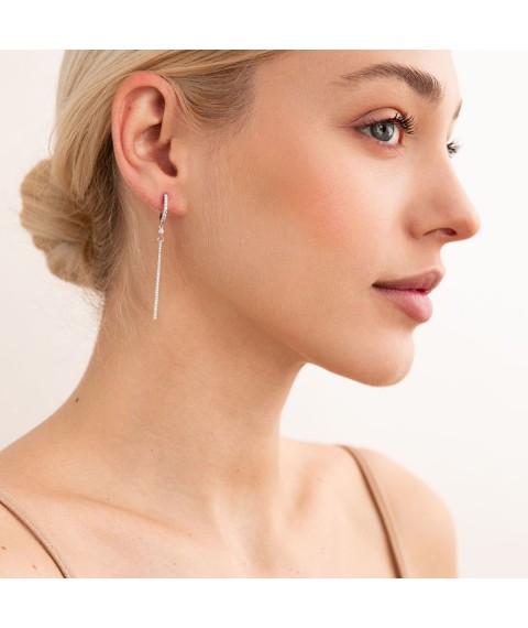 Gold earrings with diamonds sb0354di Onyx