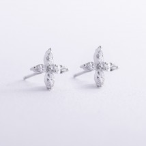 Gold earrings - studs with diamonds sb0516sm Onyx