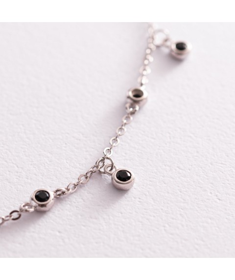 Silver necklace with black cubic zirconia 181155 Onyx 48