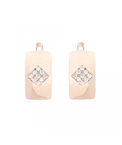 Gold earrings with cubic zirconia s05671 Onyx