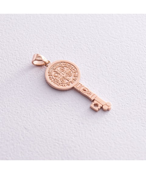 Золотая подвеска - ключ "Святой Бенедикт" п02918 Онікс