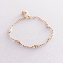 Gold bracelet "Hearts" b04016 Onix 18