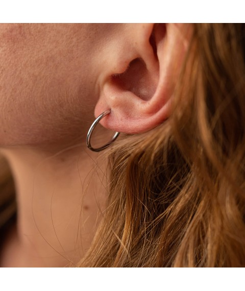 Earrings - rings in silver 123244 Onyx
