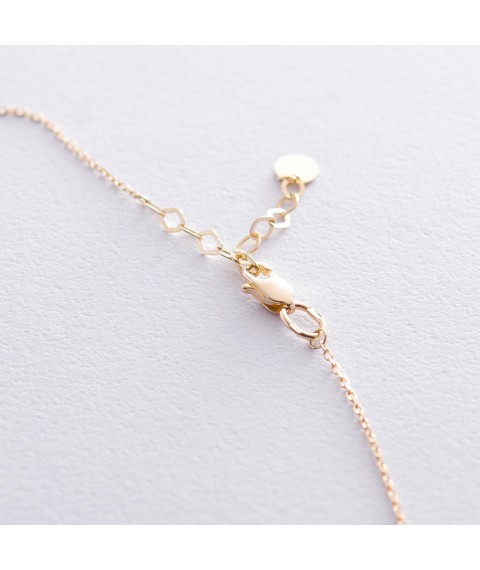Necklace "Clover" in yellow gold col01670 Onix 45