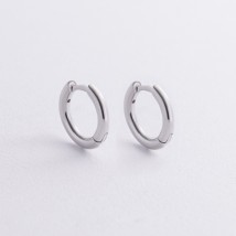 Серьги - кольца в серебре mini 7261 Онікс