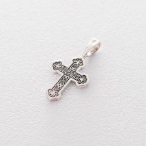 Срібний православний хрестик 132704 Онікс