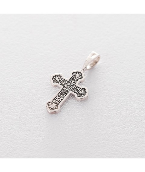 Silver Orthodox cross 132704 Onyx