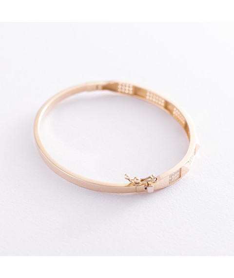 Rigid gold bracelet (cubic zirconia) b04497 Onyx
