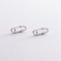 Earrings - studs "Pins" in silver 40027 Onyx