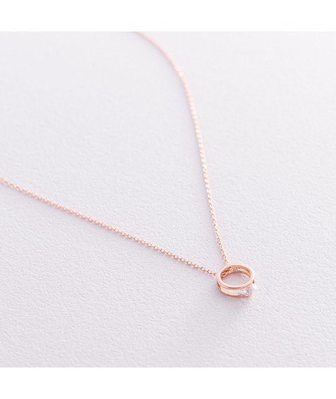 Necklace "Amelia" in red gold (cubic zirconia) coll01899 Onix 45