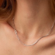 Silver necklace "Chain" 908-01414 Onix 40