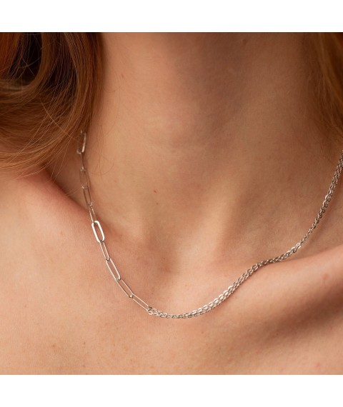 Silver necklace "Chain" 908-01414 Onix 40